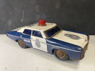 1969 CHEVROLET IMPALA HIGHWAY PATROL POLICE CAR,  Battery Op,  Japanese Tin Parts 2