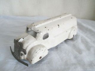 Vintage Pressed Steel Ambulance Tin Toy Truck