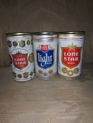 3 Lone Star Beer Cans 12 Oz Vintage Vtg Man Cave Bar Decor Lone Star Brewing.