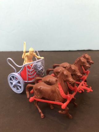 1959 Marx Ben Hur Playset Charioteer,  Chariot & Horses Set