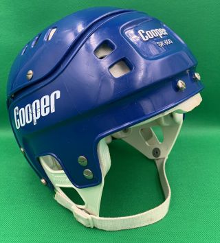 Great Vintage Rare Cooper Sk600 Ice Hockey Helmet.  Blue.