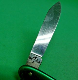 Early Victorinox / Victoria Green Alox 84mm Popular Swiss Army Knife