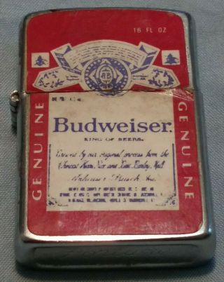 Vintage - Budweiser Beer - Fortune Butane Cigarette Lighter -