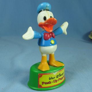 Walt Disney Donald Duck Push - Up Puppet Toy 1977 Gabriel Industries