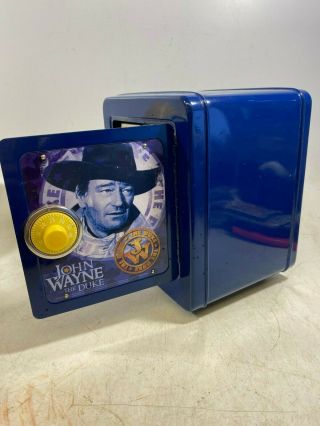John Wayne “the Duke” Metal Safe/bank Blue Combination Lock Coin Slot And Alarm