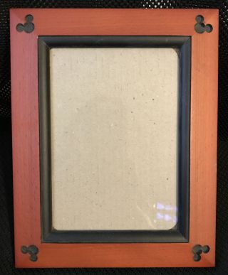 Walt Disney World Mickey 5 X 7 Inch Triple Wood Red Collectible Picture Frame