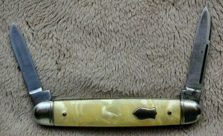 Vintage Imperial Folding Pocket Knife.  Prov.  Usa.  2 - Blade Faux Mother Of Pearl.