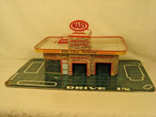 Vintage Marx Service Center Sky View Tin Litho Toy 26 1/2 " X 14 3/4 " Base