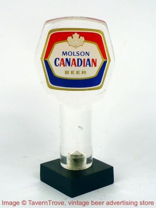 1970s Canada Molson Canadian Beer 5½ Inch Acrylic Tap Handle Taverntrove