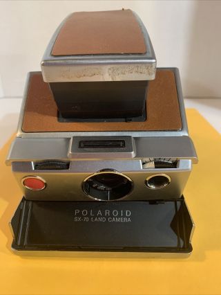 Vintage Polaroid Land Camera SX - 70 - Brown Leather Cover - 2