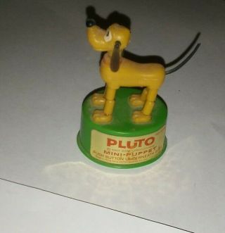 Kohner Walt Disney Productions Pluto Mini Puppet - - Push Button - - Vintage 60s 3990