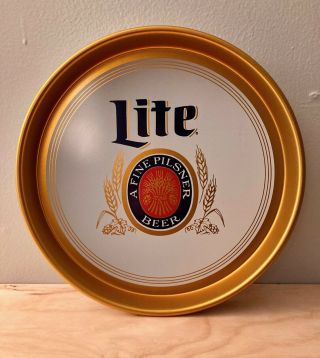 Vintage Miller Lite Beer,  13 Inch Metal Beer Tray