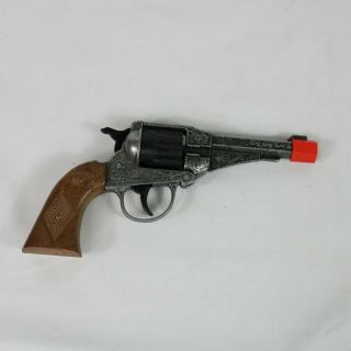 Vintage Edison Giocattoli Cap Gun Made In Italy With Leather Holster Toy Gun