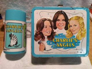 Vintage 1978 Charlies Angels Metal Lunchbox With Thermos