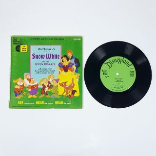 1966 Walt Disney Snow White And The Seven Dwarfs 45 7 " Book Record 310