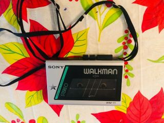 Vintage Sony Walkman Wm - 11 Stereo Cassette Player W / Strap No Headphones