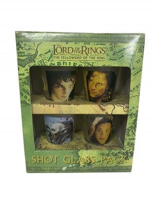 Lord Of The Rings The Fellowship Of The Ring Shot Glasses X4 Glass Pack Set Lotr