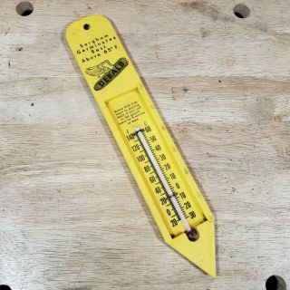 Vintage Dekalb Seed Corn Thermometer Farm Ground Thermometer - Yellow