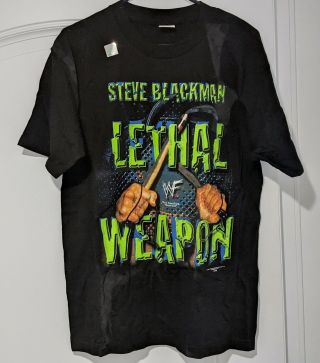 Lethal Weapon Steve Blackman Vintage Wwf Wrestling T - Shirt 2 - Sided Autographed