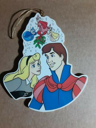 Disney Sleeping Beauty & Prince Phillip 2 Sided Wooden Christmas Ornament