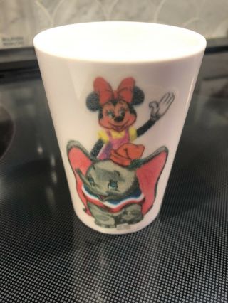 Vintage 1960s - 70s Walt Disney Child’s Cup Melamine Minnie Mouse Dumbo