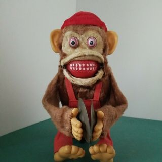 Vintage Chimp Monkey Playing Cymbals Hsin Chi Hc Toys Battery Op Not 2