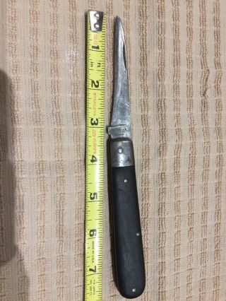 Vintage C.  F.  Kayser Solingen Germany Single Blade Folding Knife W/ Black Handle