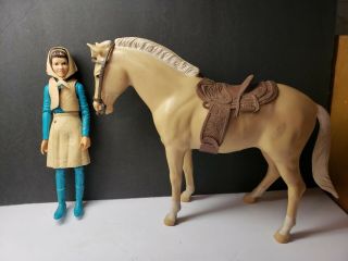 Vintage Marx Toys Johnny West Janice West Action Figure With Horse