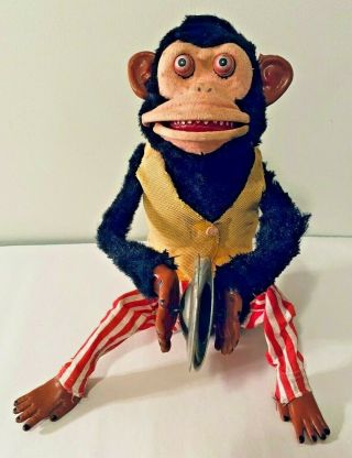 Vintage Chimp Monkey Playing Cymbals Hsin Chi Hc Toy Battery Op Not