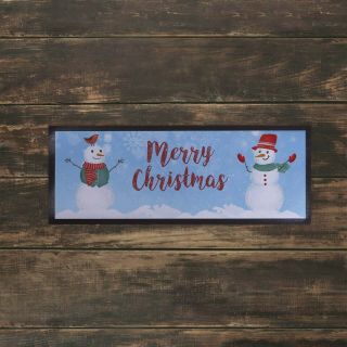 Christmas Bar Towel Runner Pub Party Mat Beer Gift Party Happy Snowman Scene