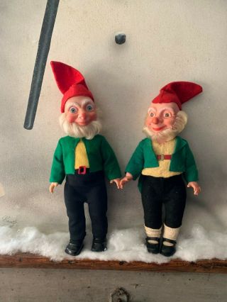2 Vintage Crolly Larry The Lucky Leprechaun Elf Gnome Doll 11 "