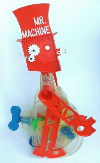 Vtg Ideal 1977 Mr Machine Wind - Up Toy Robot Rolls Whistles " This Old Man "