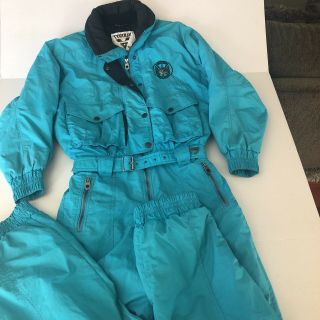 Vtg 80s Tyrolia By Head Womans Size 8 Teal One Piece Ski Snow Suit Snowboarding