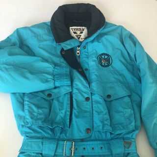Vtg 80s Tyrolia By Head Womans Size 8 Teal One Piece Ski Snow Suit Snowboarding 2