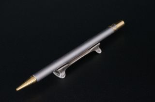 Cartier St150023 Santos Vintage No Clip Silver And Gold Ballpoint Pen C83