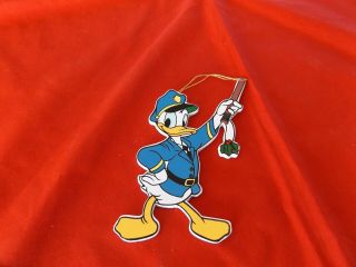 Kurt S.  Adler Disney Donald Duck Policeman Wooden Christmas Ornament