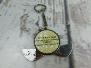 Vintage Advertising Curtis Body Shop Towing Round Keychain Folding Pocket Knife