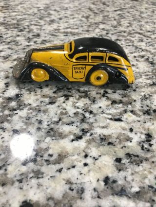 Marx Vintage 1938 ? Marx Tricky Taxi Tin Lithograph Windup Toy Car