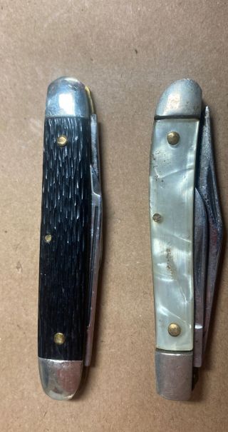 2 Vintage Kutmaster 2 Blade Pocket Knifes,  Utica,  Ny