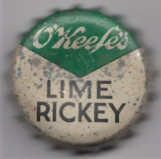 O’keefe’s Prohibition Era Soda – Cork Lined Crown – Lime Rickey – Toronto,  Canada