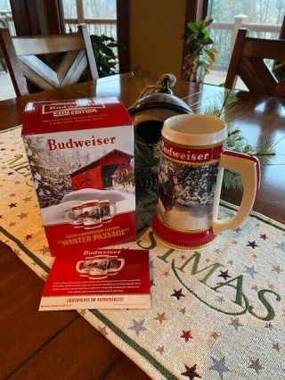 2019 Budweiser 40th Anniversary Limited Edition Clydesdale Holiday Stein W/