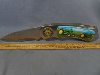 17 " Giant " Pocket " Collectible John Deere Type Tractors Large Folding Knife