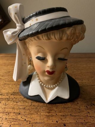 No Crazing Vintage 1956 Lucille Ball Napco Lady Head Vase C2633c 1950 