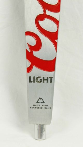 Silver Red Metal Coors Light Made With Recycled Cans Beer Bar Tap Handle 3