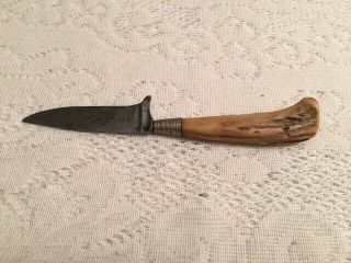 Early Vintage Hunting Knife with Stag/Antler Handle 2