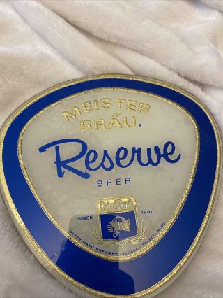 Vintage Meister Brau Beer Mirror Bar Decor Beer Sign