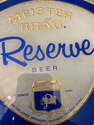 Vintage Meister Brau Beer Mirror Bar Decor Beer Sign 3