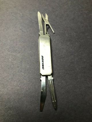 Vintage Barlow Multi Tool Pocket Knife Advertising Boeing Made In Japan