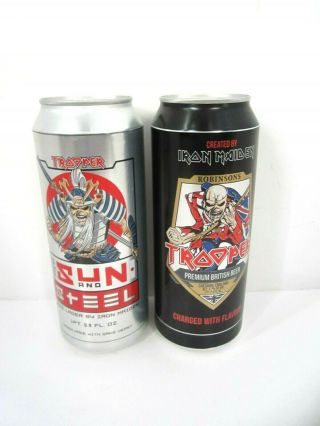 Robinsons Brewery Iron Maiden Sun And Steel Trooper Beer Can Emptied From Bottom