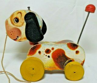 Woofy Wagger 465 / Fisher Price Wooden Pull - Toy / Vintage 1954,  Cond.